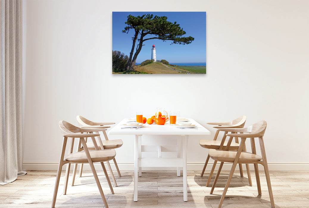 Premium textile canvas Premium textile canvas 120 cm x 80 cm landscape Lighthouse, Hiddensee Island 