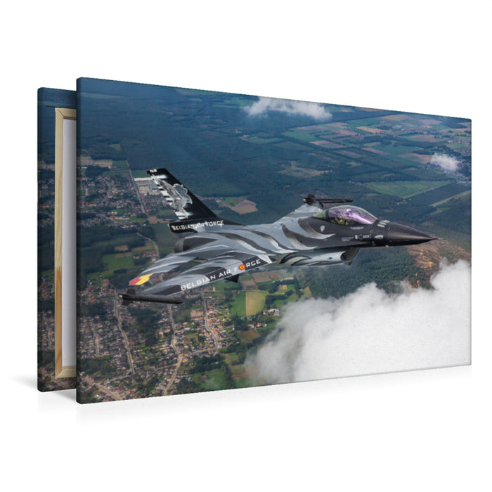 Premium Textil-Leinwand Premium Textil-Leinwand 120 cm x 80 cm quer Belgian Air Force - F-16 Fighting Falcon