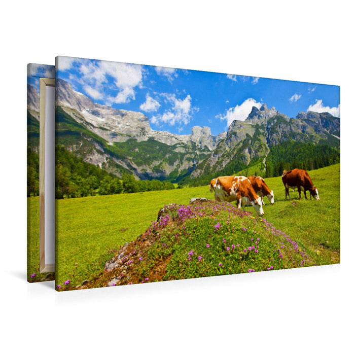 Premium Textil-Leinwand Premium Textil-Leinwand 120 cm x 80 cm quer Ein Motiv aus dem Kalender Grüße aus Werfenweng