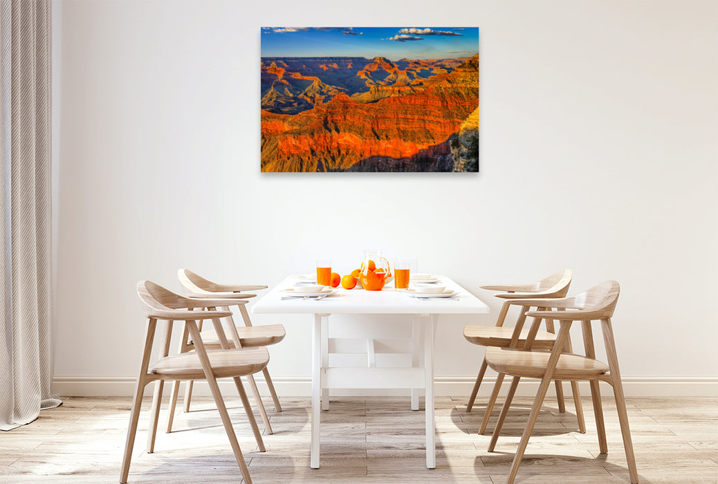 Premium Textil-Leinwand Premium Textil-Leinwand 120 cm x 80 cm quer Sonnenuntergang am Grand Canyon