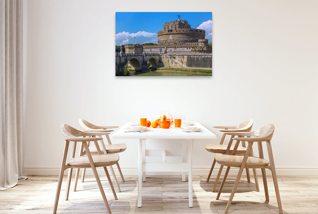 Premium textile canvas Premium textile canvas 120 cm x 80 cm landscape Castel Sant'Angelo 