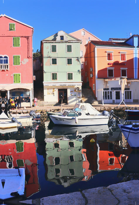 Premium textile canvas Premium textile canvas 80 cm x 120 cm high At the harbor of Veli Losinj 