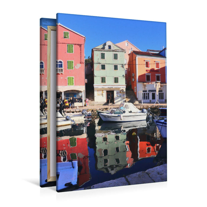 Premium textile canvas Premium textile canvas 80 cm x 120 cm high At the harbor of Veli Losinj 