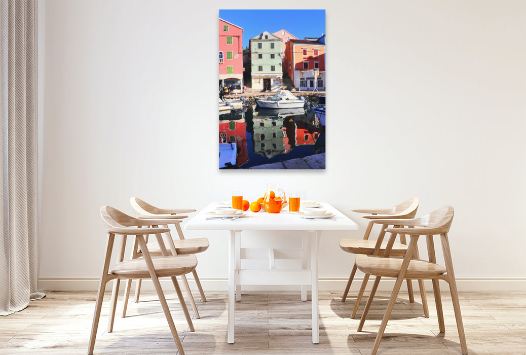 Premium textile canvas Premium textile canvas 80 cm x 120 cm high At the harbor of Veli Losinj 