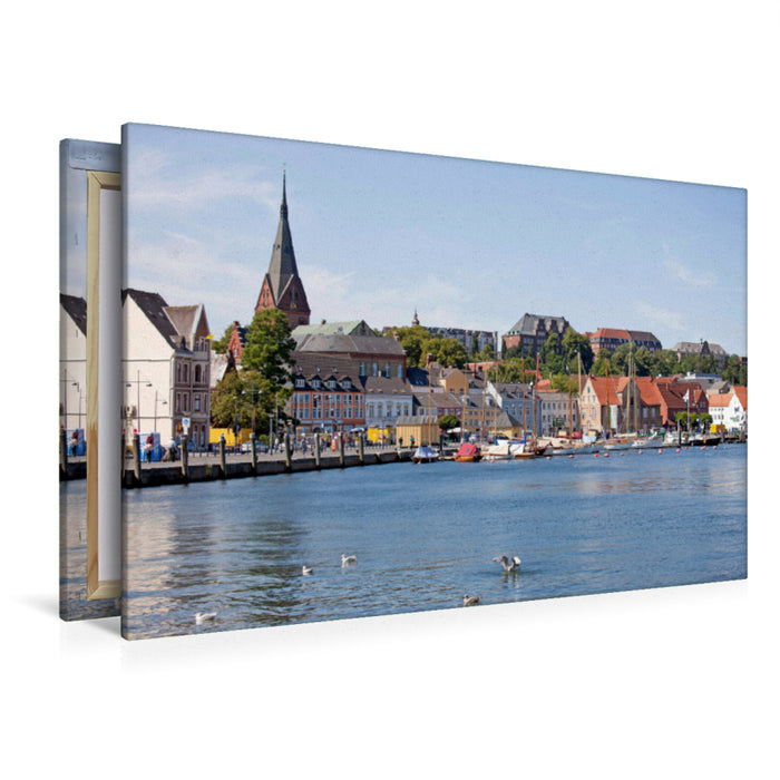 Premium Textil-Leinwand Premium Textil-Leinwand 120 cm x 80 cm quer Flensburg und die Schlei