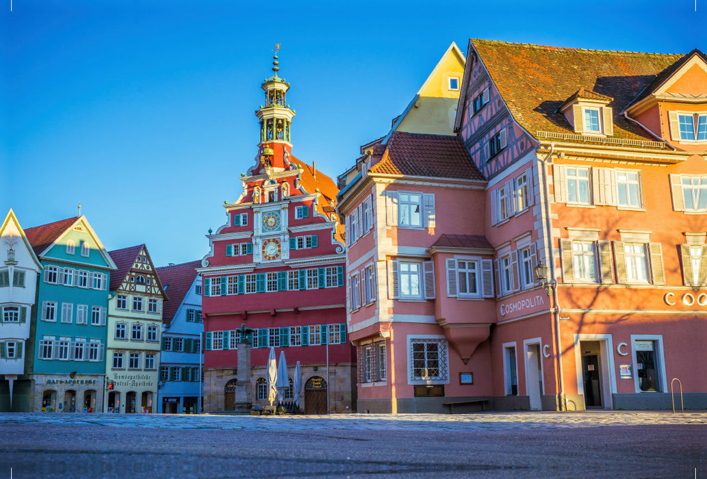 Premium textile canvas Premium textile canvas 120 cm x 80 cm across Town Hall Square Esslingen am Neckar 