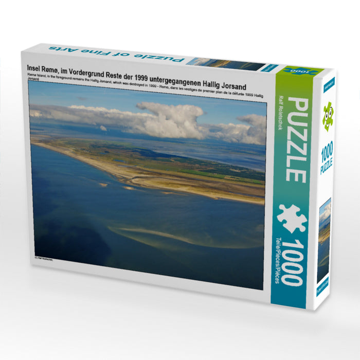 Insel Rømø, im Vordergrund Reste der 1999 untergegangenen Hallig Jorsand - CALVENDO Foto-Puzzle - calvendoverlag 29.99