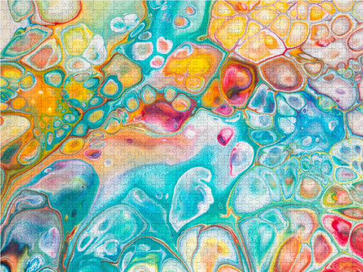 "Pastell", Acrylic Pouring, Abstrakte Malerei von Carola Vahldiek (Ausschnitt) - CALVENDO Foto-Puzzle - calvendoverlag 29.99