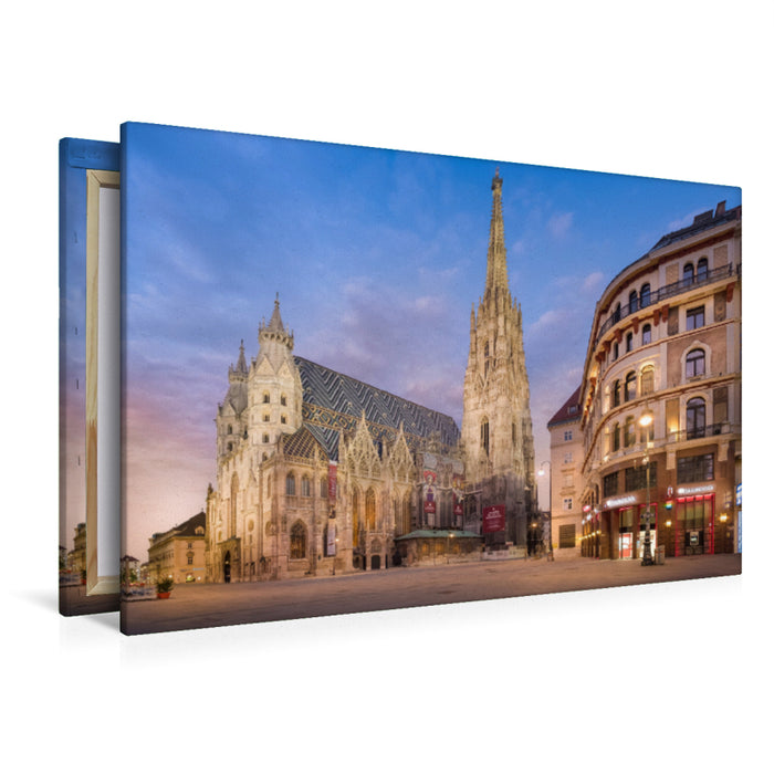 Premium Textil-Leinwand Premium Textil-Leinwand 120 cm x 80 cm quer Stephansdom