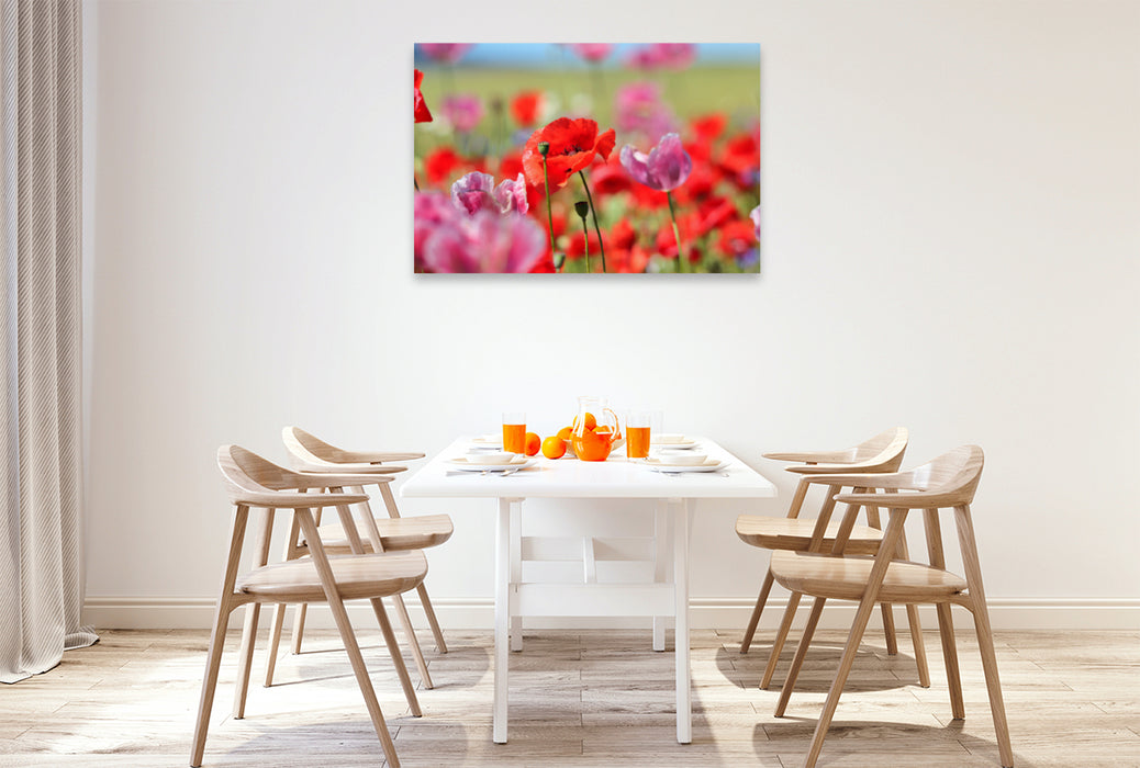 Premium textile canvas Premium textile canvas 120 cm x 80 cm landscape Red meets pink 