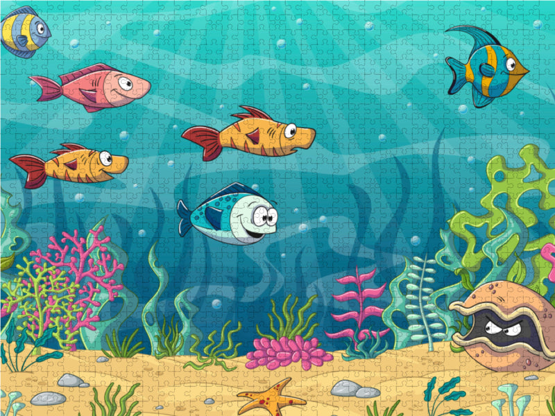 Lustige Fische in einer Unterwasserlandschaft - CALVENDO Foto-Puzzle - calvendoverlag 29.99