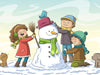 Drei Kinder bauen einen Schneemann - CALVENDO Foto-Puzzle - calvendoverlag 29.99