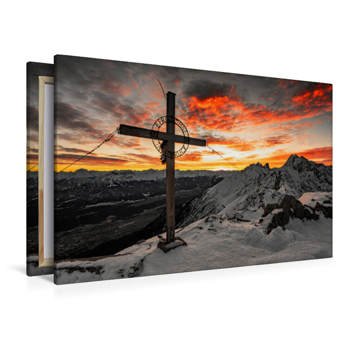 Premium textile canvas Premium textile canvas 120 cm x 80 cm landscape A motif from the calendar Innsbruck - city in the Alps 