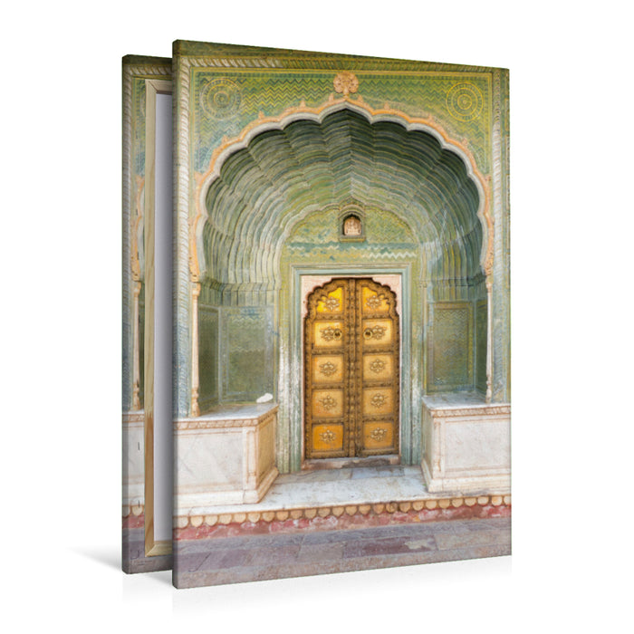 Premium textile canvas Premium textile canvas 80 cm x 120 cm high Magnificent entrance to the City Palace in Jaipur Rajasthan 
