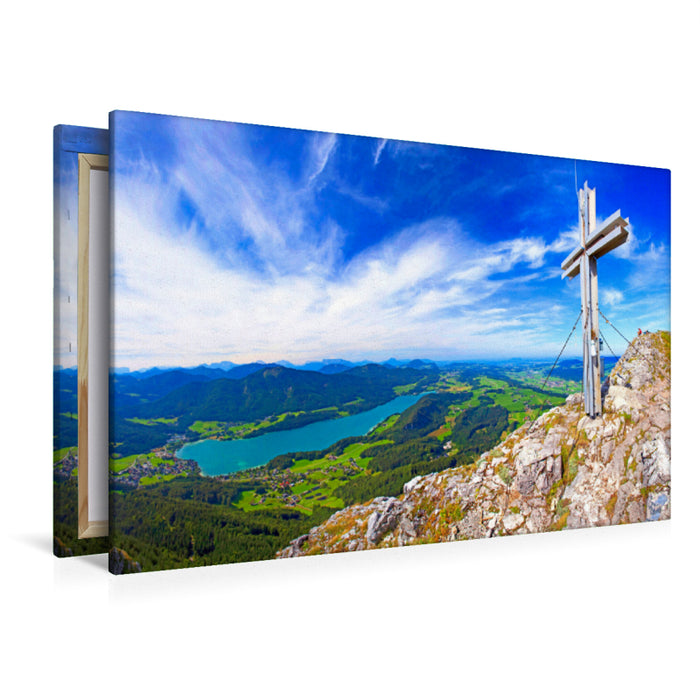 Premium textile canvas Premium textile canvas 120 cm x 80 cm across A motif from the calendar Around Lake Fuschl 