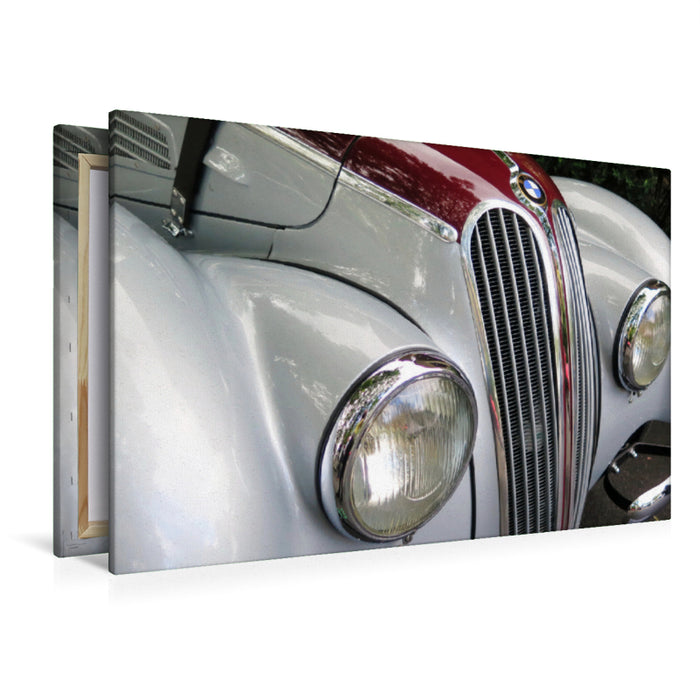 Premium Textil-Leinwand Premium Textil-Leinwand 120 cm x 80 cm quer Front BMW 328 Cabriolet 1937