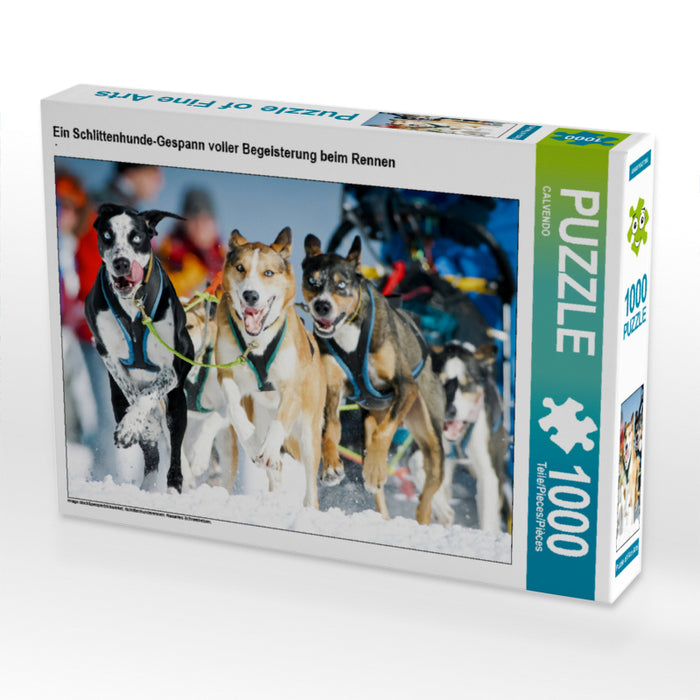 Ein Schlittenhunde-Gespann voller Begeisterung beim Rennen - CALVENDO Foto-Puzzle - calvendoverlag 29.99