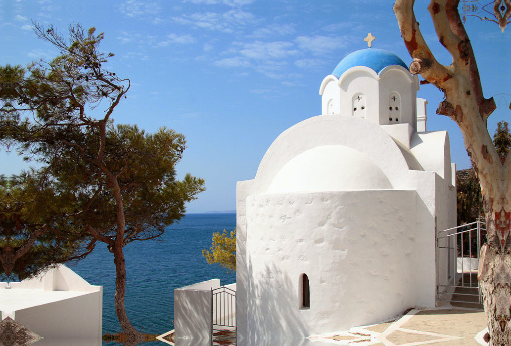 Premium textile canvas Premium textile canvas 120 cm x 80 cm landscape Amorgos Island, Cyclades 