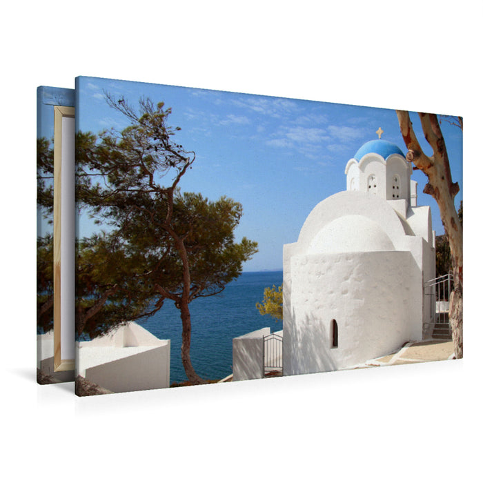 Premium textile canvas Premium textile canvas 120 cm x 80 cm landscape Amorgos Island, Cyclades 