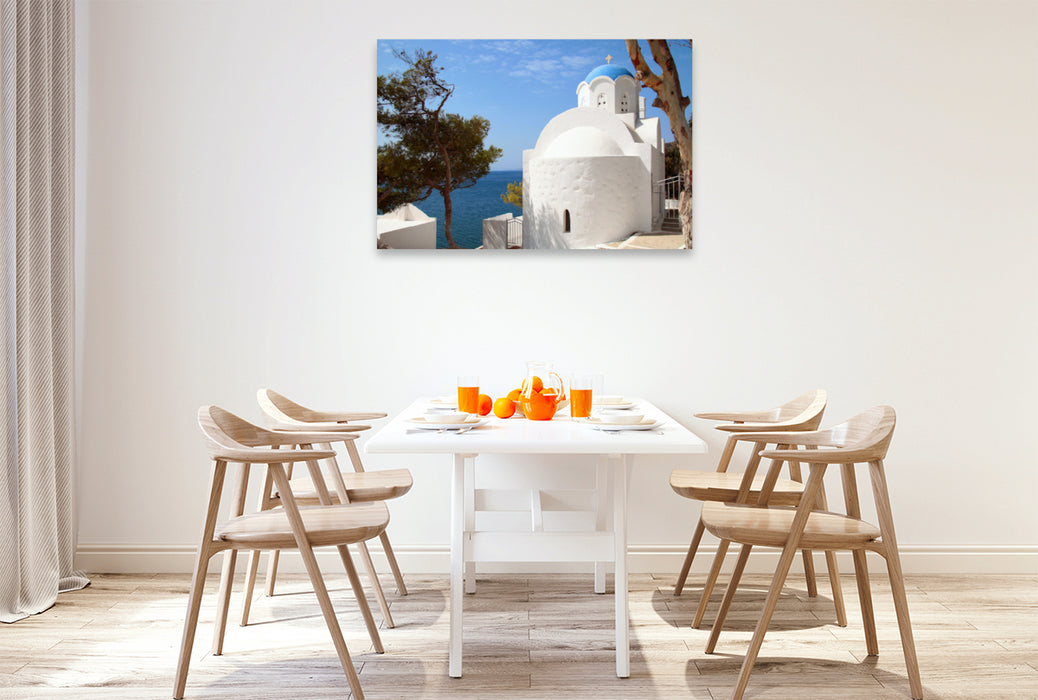 Premium textile canvas Premium textile canvas 120 cm x 80 cm landscape Amorgos Island, Cyclades 