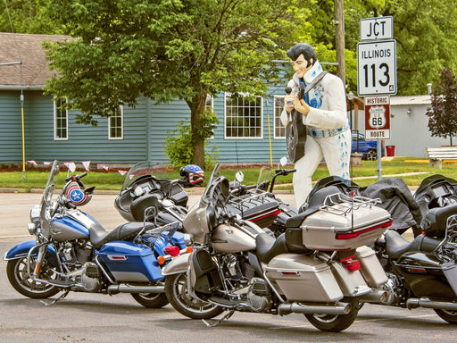 Motorräder parken an der Route 66, Braidwood, USA - CALVENDO Foto-Puzzle - calvendoverlag 29.99