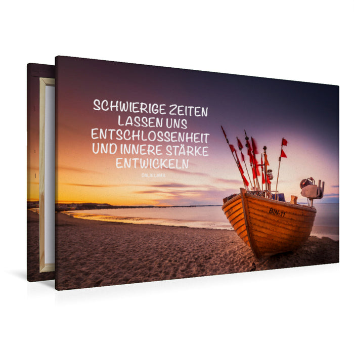 Premium Textil-Leinwand Premium Textil-Leinwand 120 cm x 80 cm quer Ein Motiv aus dem Kalender Motivation und Meer