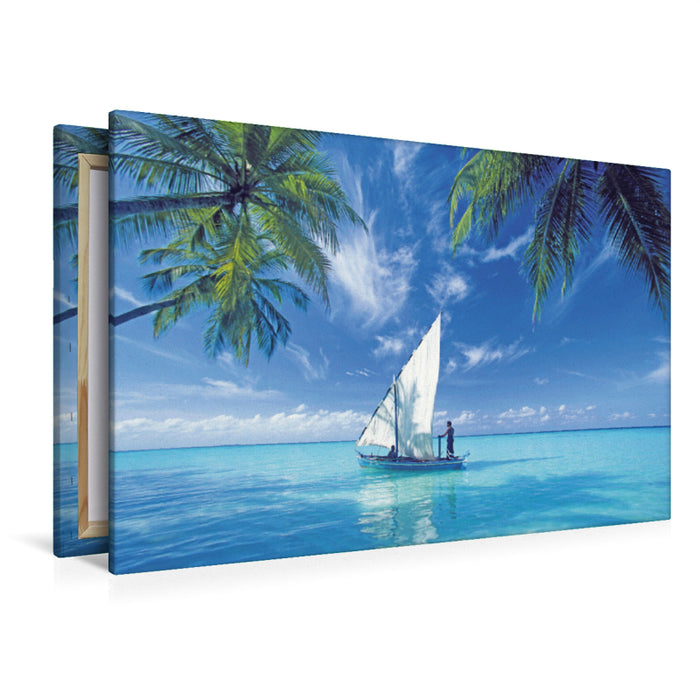 Premium textile canvas Premium textile canvas 120 cm x 80 cm across Traditional sailing boat, called Dhoni. 