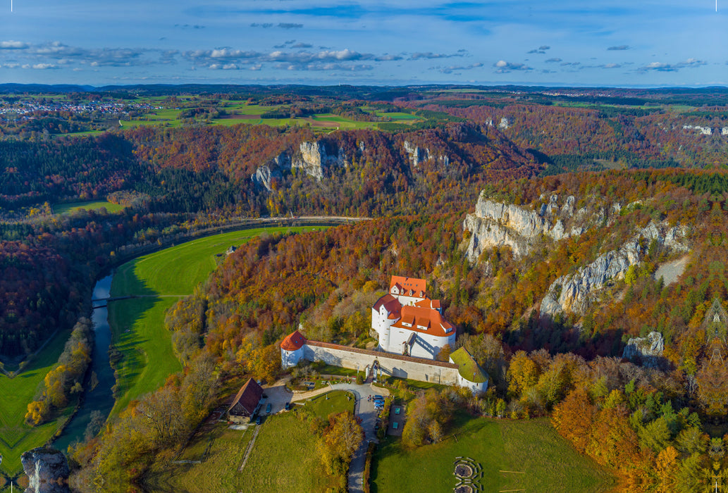 Premium textile canvas Premium textile canvas 120 cm x 80 cm across Wildenstein Castle above the Upper Danube Valley 