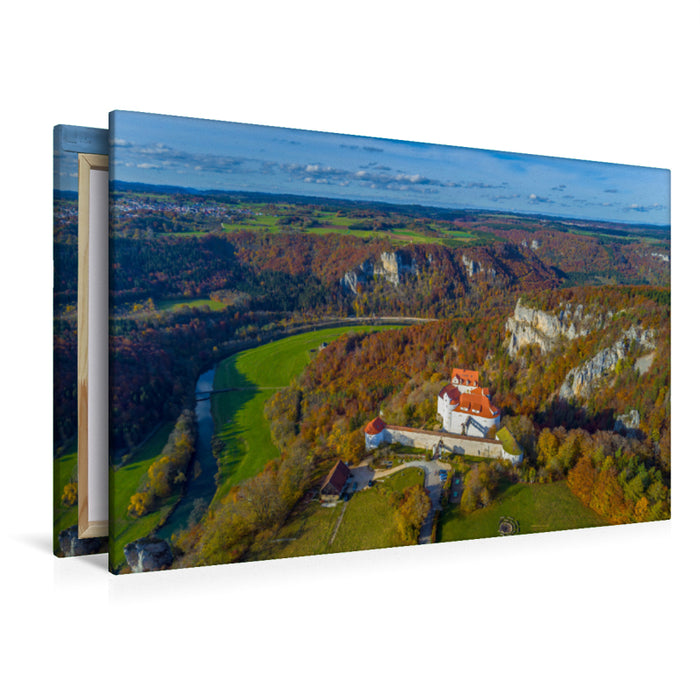 Premium textile canvas Premium textile canvas 120 cm x 80 cm across Wildenstein Castle above the Upper Danube Valley 
