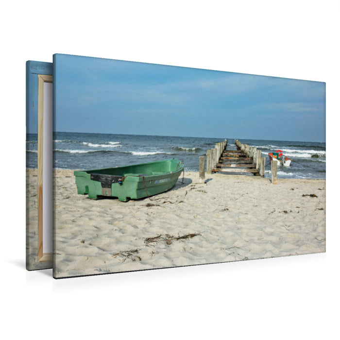 Premium textile canvas Premium textile canvas 120 cm x 80 cm landscape holiday paradise Fischland Darß 