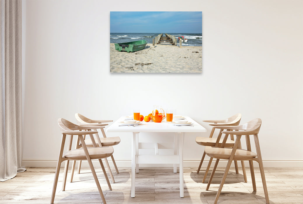 Premium textile canvas Premium textile canvas 120 cm x 80 cm landscape holiday paradise Fischland Darß 