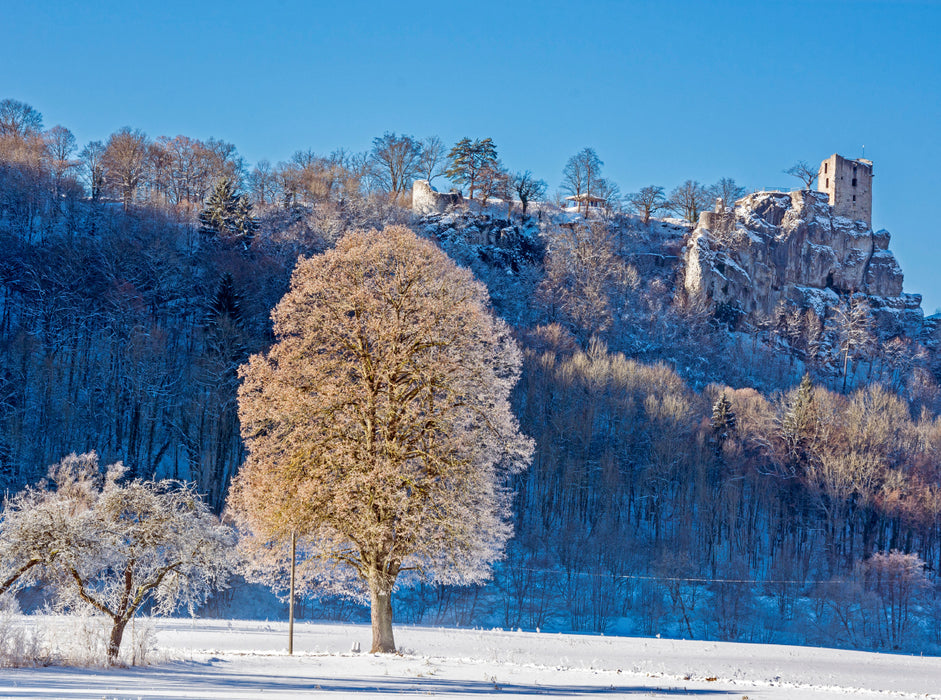 Winterlandschaft im Wiesenttal am Fuße der Burg Neideck - CALVENDO Foto-Puzzle - calvendoverlag 29.99