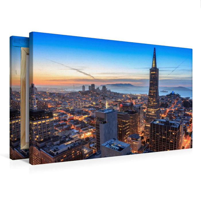 Premium Textil-Leinwand Premium Textil-Leinwand 75 cm x 50 cm quer Skyline von San Francisco