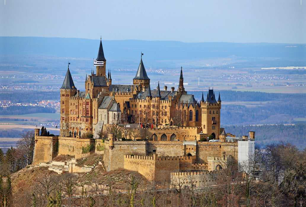 Premium textile canvas Premium textile canvas 120 cm x 80 cm landscape Hohenzoller Castle from the Zellerhorn 