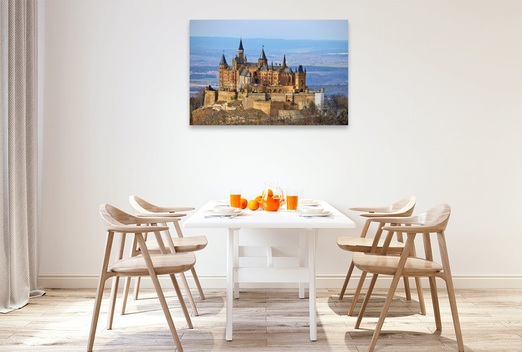 Premium textile canvas Premium textile canvas 120 cm x 80 cm landscape Hohenzoller Castle from the Zellerhorn 