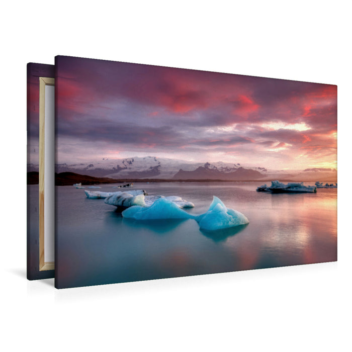 Premium textile canvas Premium textile canvas 120 cm x 80 cm landscape Jökulsárlón glacier lagoon 