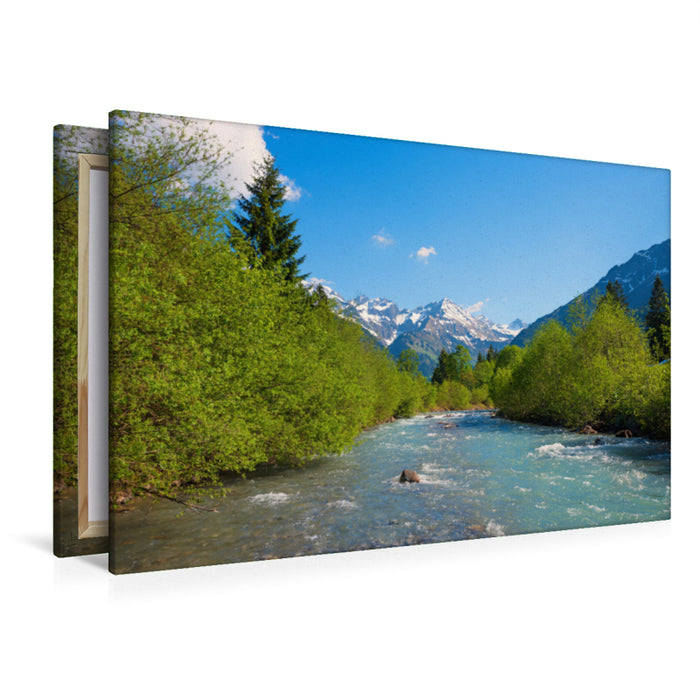 Premium textile canvas Premium textile canvas 120 cm x 80 cm landscape An der Stillach 