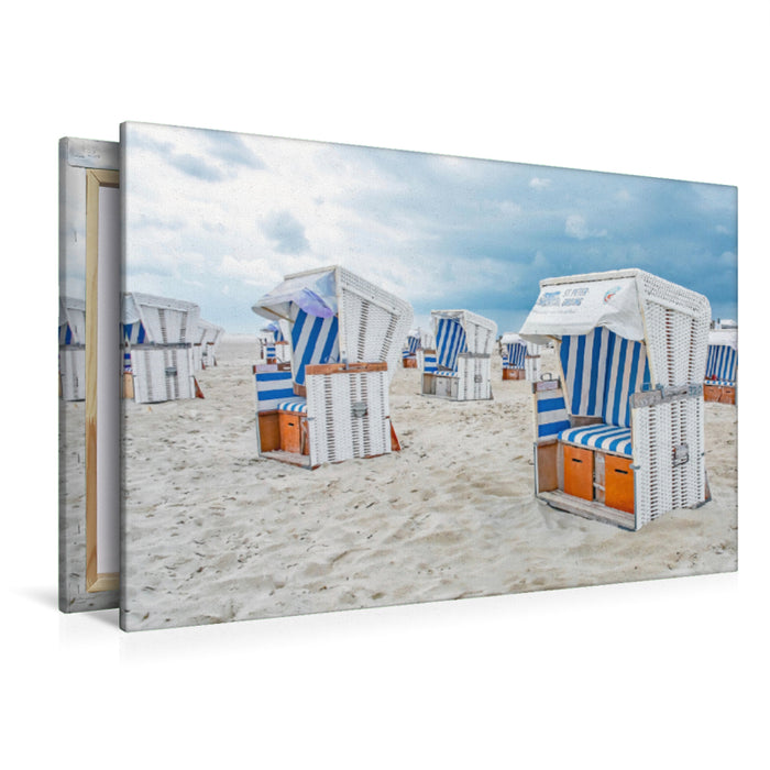 Toile textile haut de gamme Toile textile haut de gamme 120 cm x 80 cm sur chaises de plage 