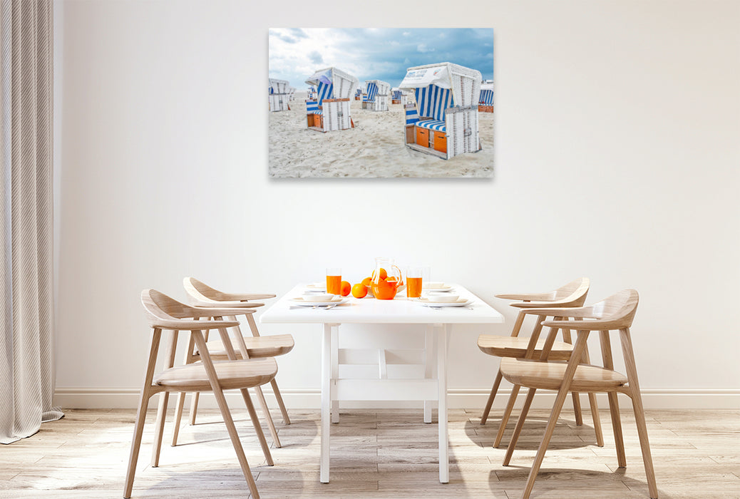 Premium textile canvas Premium textile canvas 120 cm x 80 cm across beach chairs 