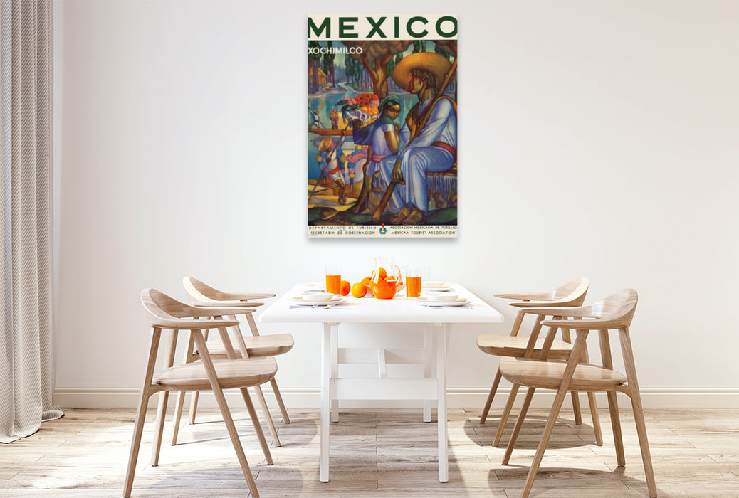 Premium textile canvas Premium textile canvas 80 cm x 120 cm high Mexico, Xochimilco 