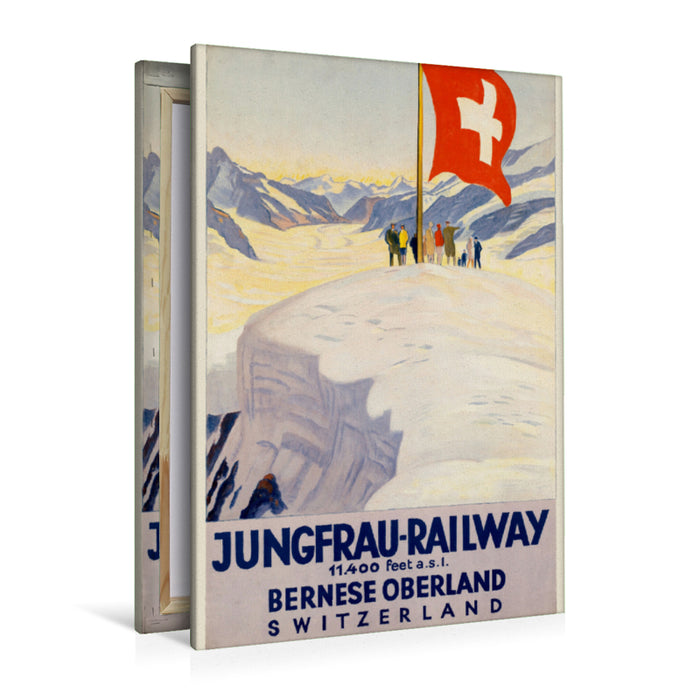 Premium textile canvas Premium textile canvas 80 cm x 120 cm high Jungfrau Railway 