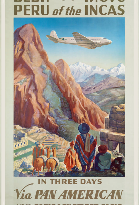 Premium textile canvas Premium textile canvas 80 cm x 120 cm high Peru of the Incas, approx. 1938 
