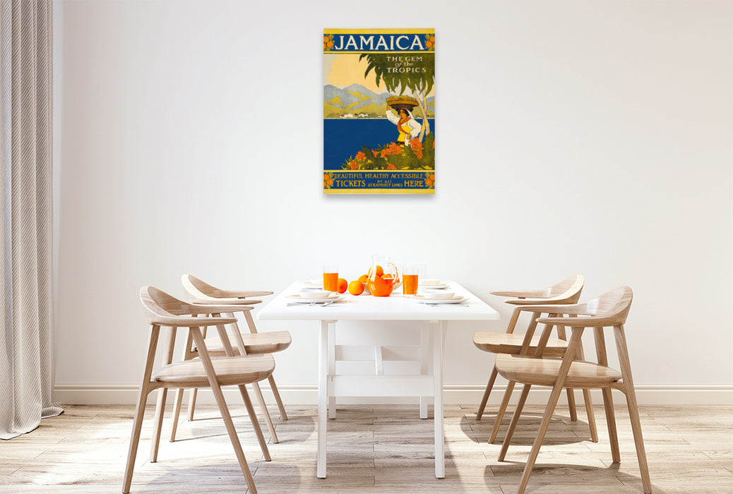 Premium textile canvas Premium textile canvas 60 cm x 90 cm high Jamaica, The Gem of the Tropics 