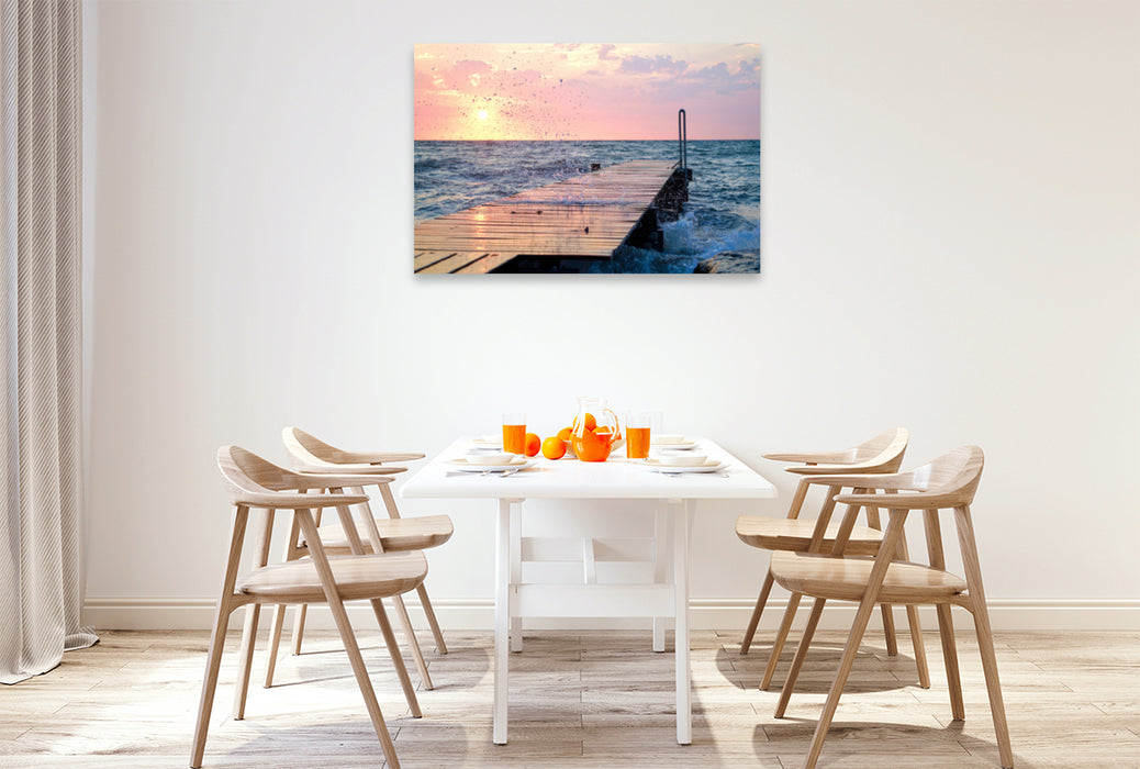 Premium textile canvas Premium textile canvas 120 cm x 80 cm landscape A good #day starts in the morning. 