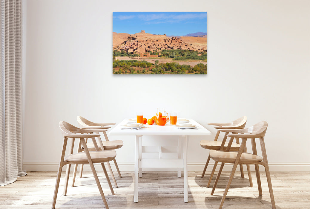 Premium textile canvas Premium textile canvas 120 cm x 80 cm landscape Aït-Ben-Haddou 