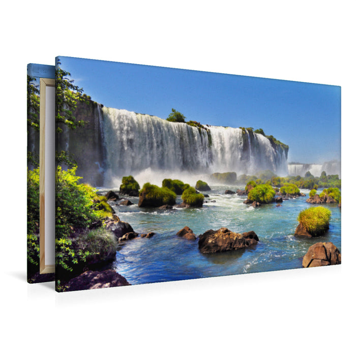 Premium textile canvas Premium textile canvas 120 cm x 80 cm across A motif from the calendar Experience the waterfalls of Iguazu with me 