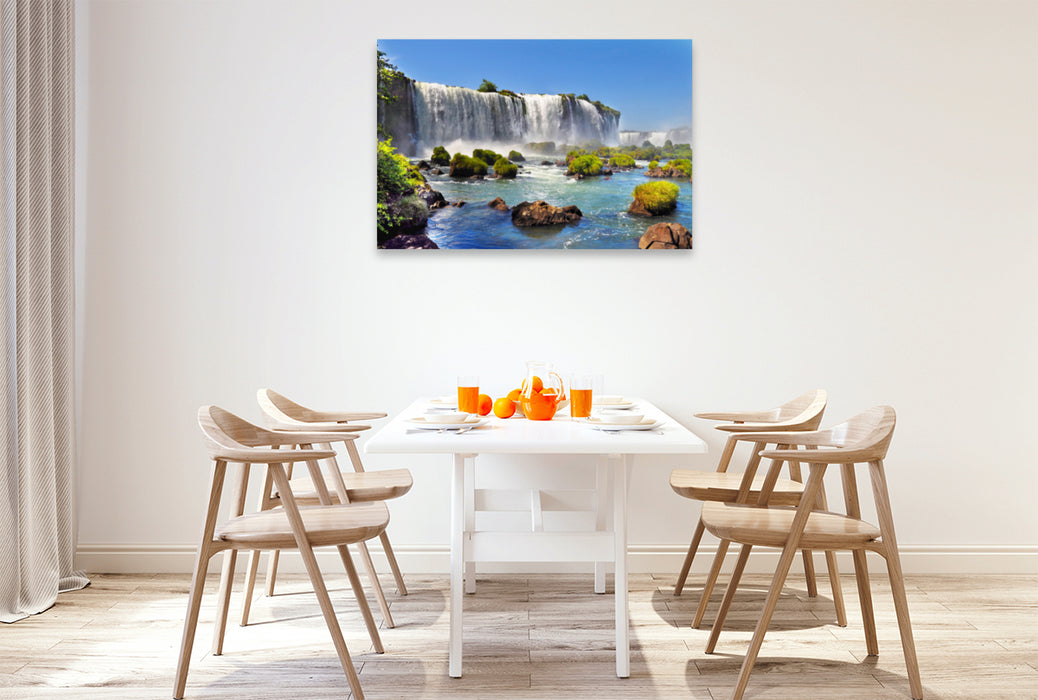 Premium textile canvas Premium textile canvas 120 cm x 80 cm across A motif from the calendar Experience the waterfalls of Iguazu with me 