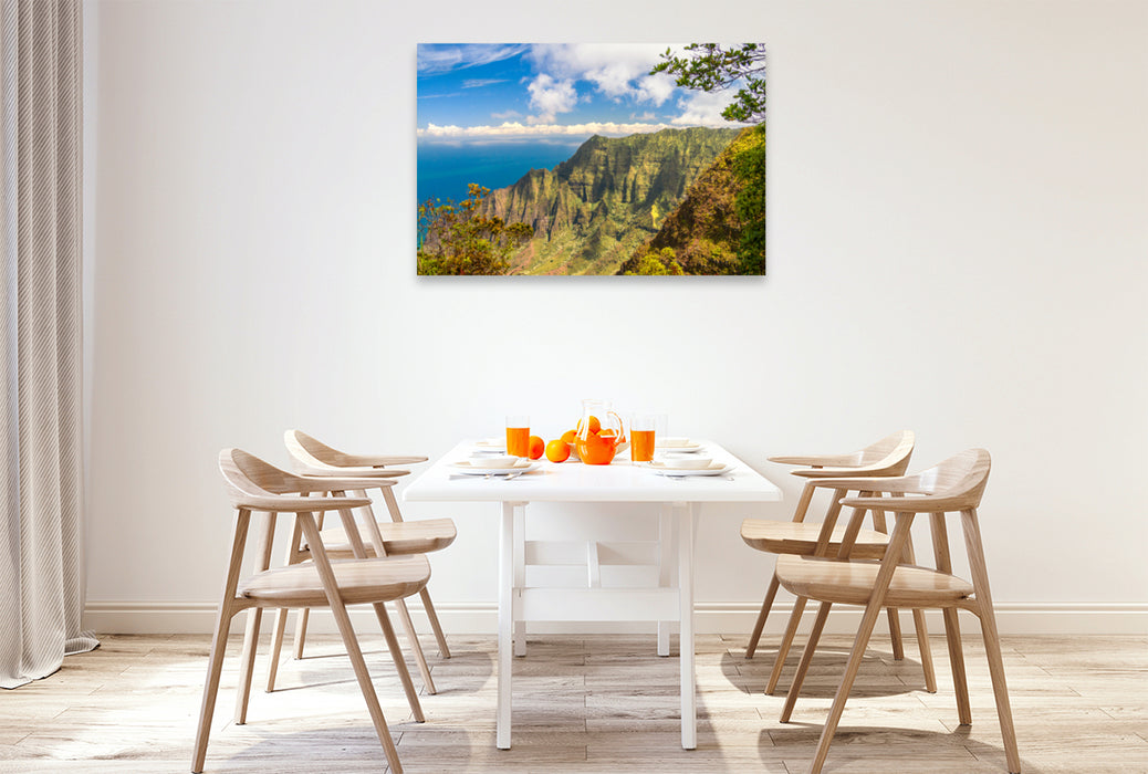 Premium textile canvas Premium textile canvas 120 cm x 80 cm across Waimea Canyon in the north on Kaua'i, also known as the "Grand Canyon of the Pacific". 