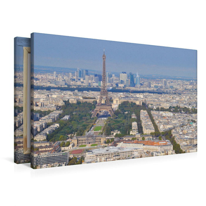 Premium textile canvas Premium textile canvas 90 cm x 60 cm landscape Eiffel Tower 