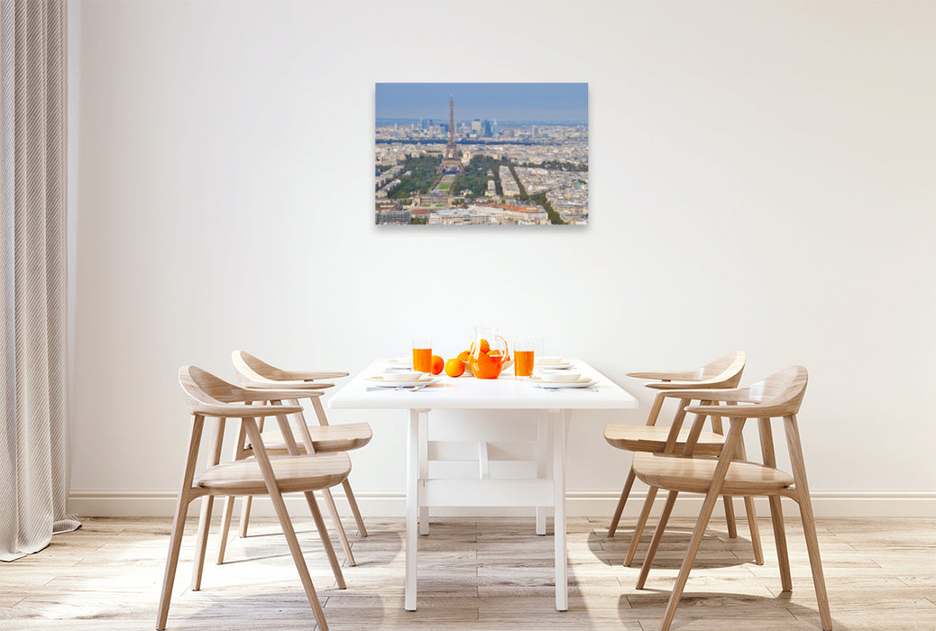 Premium textile canvas Premium textile canvas 90 cm x 60 cm landscape Eiffel Tower 